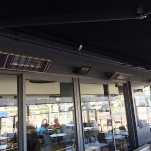 Chauffage extérieur professionnel basse consommation en aluminium pour terrasse